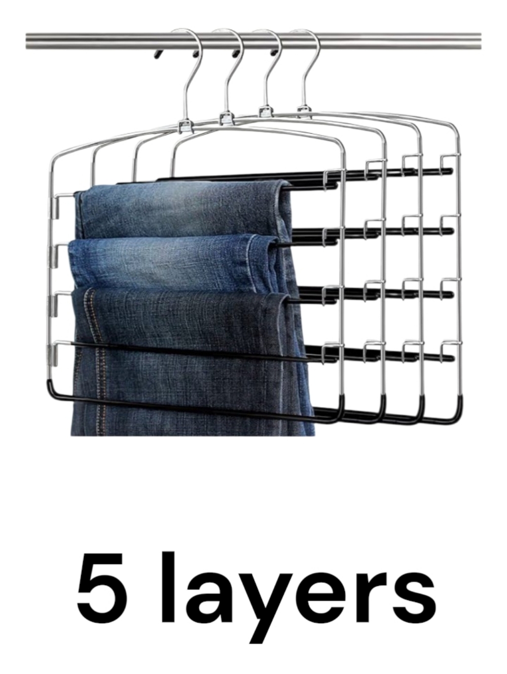 2 Pk-Multi-Tier Hangers-for Jeans,Pants & Skirt Hangers- EUC - Picture 3 of 8